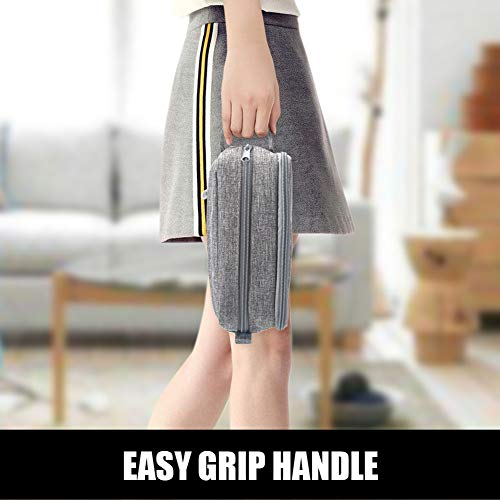 Sooez High Capacity Pencil Case, Big Pencil Bag Pouch Box Organizer Pen Case, Portable Journaling Supplies with Easy Grip Handle & Loop, Asthetic Supply for Girls Adults, Grey - color: Grey