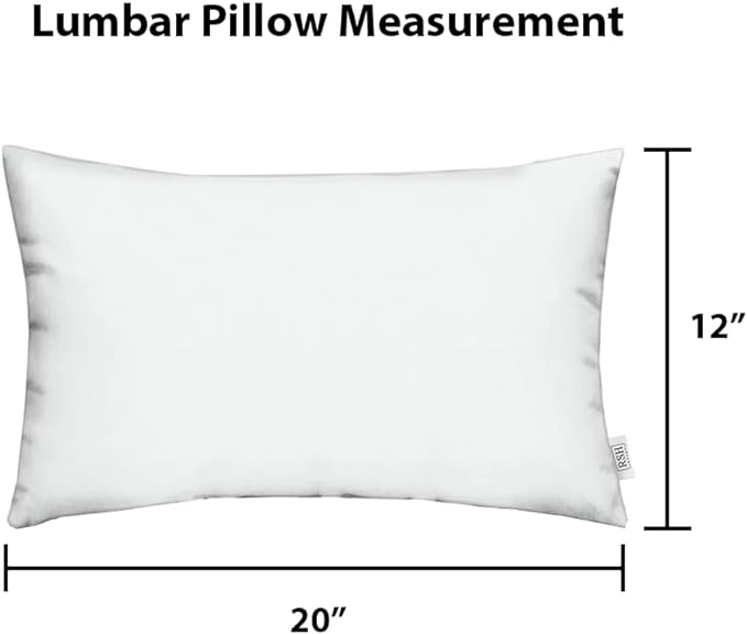 RSH DECOR: Sunbrella Lumbar Throw Pillows Set of 2 | 20" x 12" | Water and Fade-Resistant Performance Fabric | Outdoor Pillow Covers with Down-Alternative Inserts | Mason Forest Green