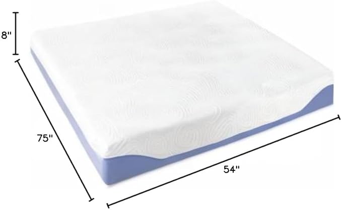 Mellow 8 Inch Cooling Gel-Infused Memory Foam Bed Mattress, Medium Firm Sleep and Breathable Fabric Cover, Full , Mattress In A Box