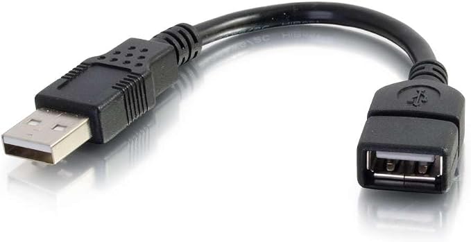 C2G 52107 USB A to A Long USB Extension Cable 6.56 Feet (2 Meters) Black (Pack of 2)
