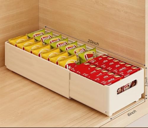 2 Pack Expandable Plastic Storage Boxes, Multi-Purpose Folding Organizer, Drawer Storage Divider For Bedroom, Kitchen And Snack Storage (m) - size: m
