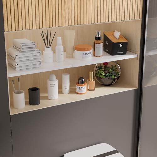 SANNO Expandable Closet Shelf Organizer, 17-31" Tension Shelf - DIY Expandable Shelf Dividers for Cabinet, Pantry, Wardrobe, Kitchen, Space-Saving Organizer, 1 Pack - size: 17-31'' x 11.8''W