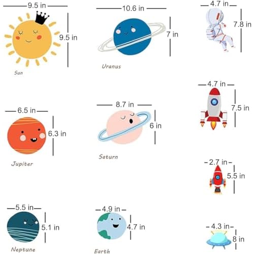Planets Wall Sticker Solar System Wall Decals Children Wall D?cor Removable Art Decor Space Decoration for Boys Girls Bedroom Wall Decals