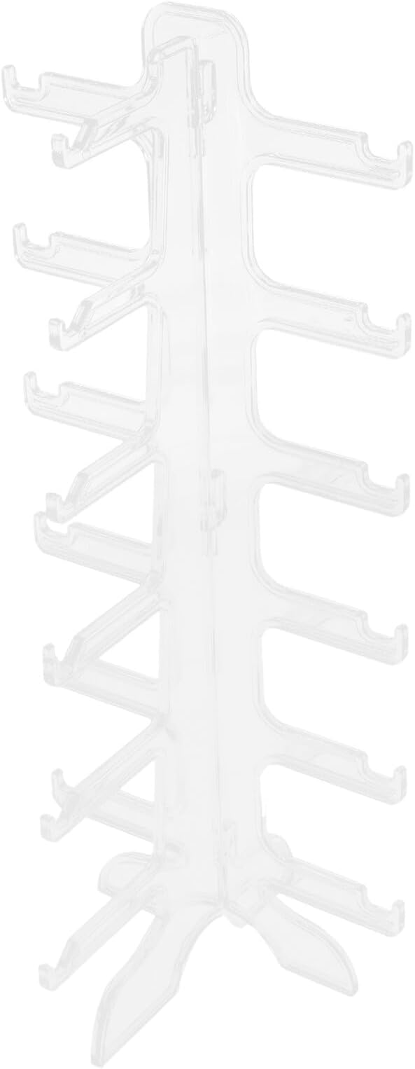 Multi-Tier Sunglasses Display Stand Eyewear Organizer 6-Layer Plastic Glasses Holder Rack for Tabletop Storage and Eyeglass Display
