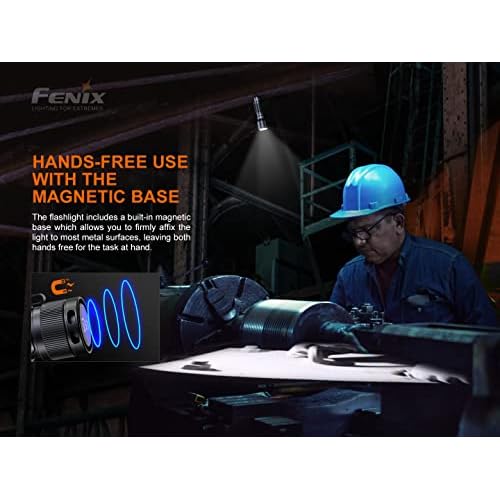 Fenix C7 3000 Lumens Magnetic Base, USB Rechargeable Flashlight with Edisonbright Battery Carrying case