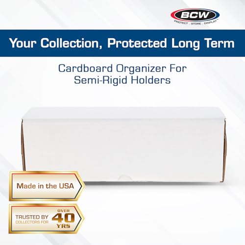 BCW 14-Inch Semi-Rigid #1 Storage Box - 3ct | Holds 350 Semi-Rigid Card Holders | Vertical Card Organizer | Ideal for Sports, Trading Cards Baseball, Magic, Pokemon - style: 3 Pack