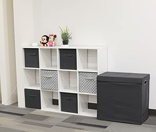 Simple Houseware 11-Inch Foldable Cube Storage Organizer Bin, Geometric Grey, 6 Pack - color: Grey - Geometric