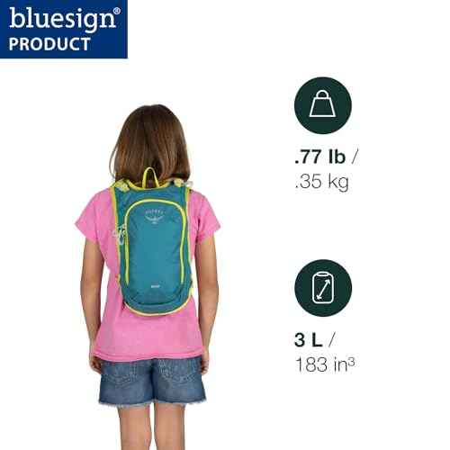 Osprey Moki 3L Kids' Biking Backpack with Hydraulics Reservoir, Green Canopy