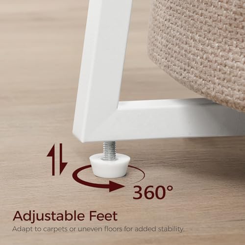 MAHANCRIS Small Side Table, Round End Table with Storage Basket, Modern Nightstand for Small Space, Hexagonal Bedside Table, Couch Side Table for Living Room, Bedroom, White ETWT9901