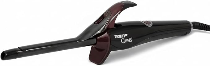 TAIFF Curves Professional Black Titanium Curling Iron – High-Performance Hair Curler & Rizadora para Cabello with Dual Voltage | Fixed Temperature 410°F | 1/2”