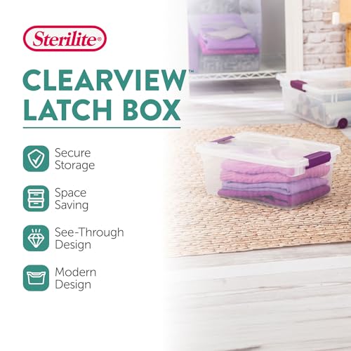 Sterilite 36-Pack 15 Quart ClearView Latch Box, Stackable Organizer Bins with Latching Lids - Clear Plastic Organization Containers for Closet, Bedroom, Shelving Units and Everyday Home Storage - size: 36 Pack, style: 15 Quart