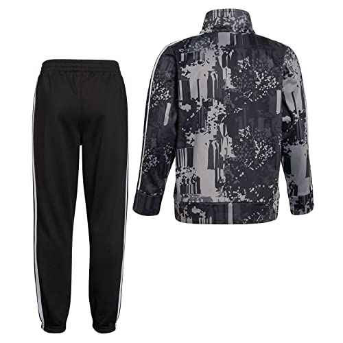 WDIRARA Men's 2 Piece Outfit Colorblock Letter Print Sweatshirt and Drawstring Sweatpants Set
