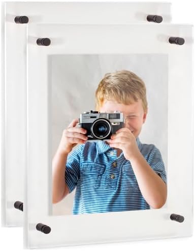ArtToFrames 20x28 Inch Double Panel Floating Acrylic Picture Frame (Full Frame is 24x32) comes with Black Standoff Hardware, Made in the USA, 2 Pack