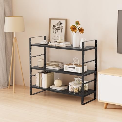 Multi-Functional Metal Shoe Rack, Space-Saving, Perfect for Entryway, Closet, Bathroom, etc. - Sturdy and Durable, High Weight Capacity(2PACKS/Black/Medium) - color: 2packs/Black, size: Medium