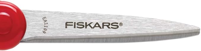Fiskars 194580-1017 Back to School Supplies Student Kids Scissors, 7 Inch, Red