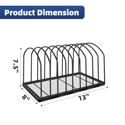 Simple Trending 9 Section Metal File Sorter Organizer for Desk Home Office, Black - style: 7 Section Black