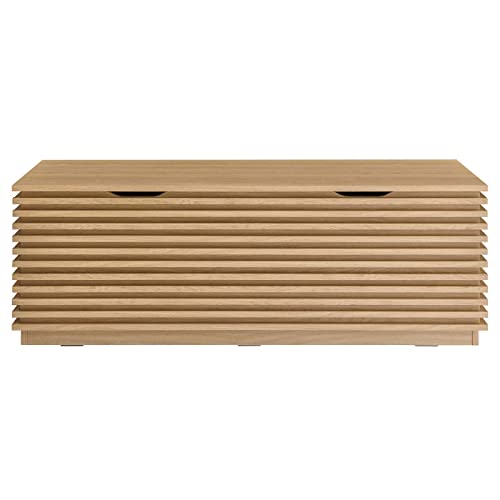 Modway Render 47" Wood Grain Storage Bench in Oak - color: Oak