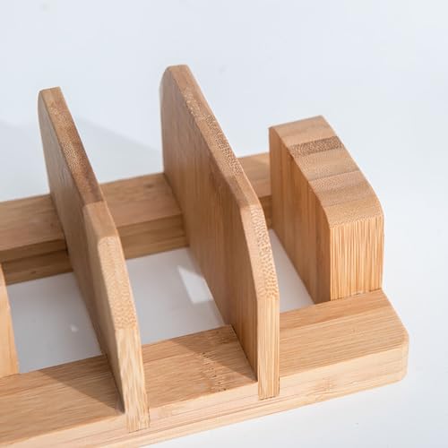 Kunovo Bamboo Pot Lid Holder,Cutting Board Organizer,Baking Sheet/Pan Organizer Rack for Cabinet (GGJ-A)