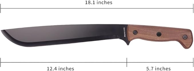 Machete for Cutting Trees Heavy Duty with Sheath for Yard Work Controlled Chopping, Cutting, Gardening, Camping and Bushcraft