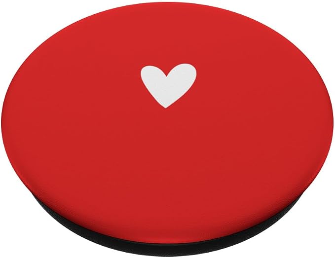 White Red Minimalist Heart PopSockets Adhesive PopGrip