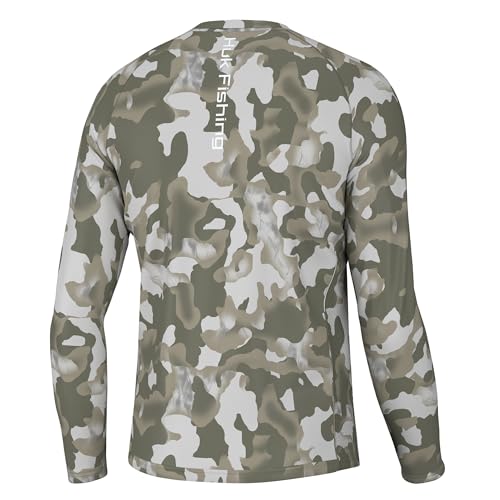 HUK Men's Kc Scott Patterned Pursuit, Performance Fishing Shirt