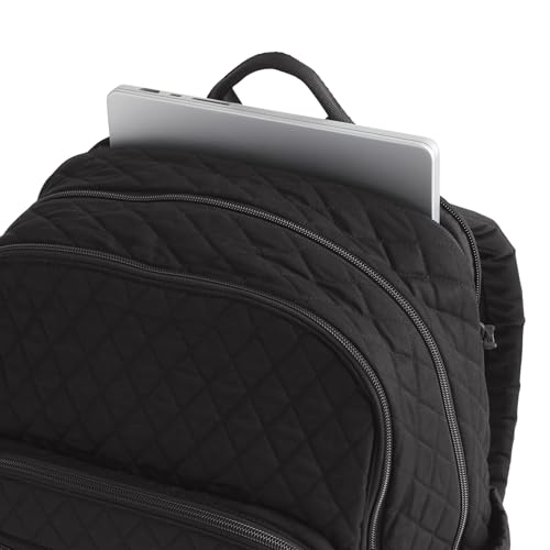 Vera Bradley Women's Premium Cotton Large Bancroft Backpack, Moonless Night, One Size