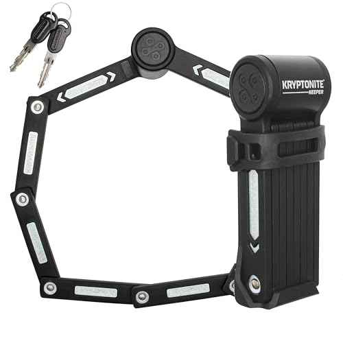 Kryptonite Keeper Mini Folding Bike Lock, Compact Lightweight High Security Anti-Theft Foldable Bicycle Lock with 2 Keys and Mount for E-Bikes Scooter Road Mountain Bikes, 80cm (31.5 in)