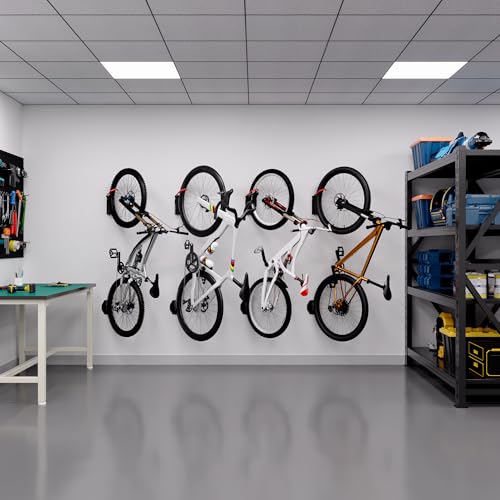 Swivel Bike Wall Mount, Bike Hangers for Garage, Space-Saving Bike Storage, Sturdy Bicycle Rack Can Holds Up to 77 lbs, Easy Install, 4 Pack - size: 4 Pack
