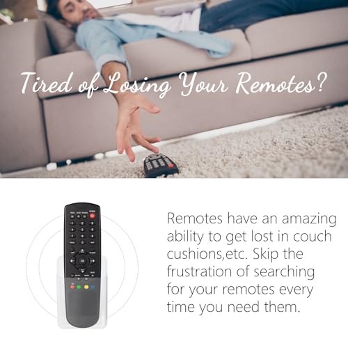 2 Pcs Remote Control Holder Wall Mount, TV Controller Holder, Self Adhesive Remote Holder, Wall Pen Holder Storage Accessories for Home Office School（Clear） - color: Clear&2Pcs