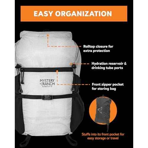 Mystery Ranch In & Out Packable Backpack ? Lightweight, Weatherproof & Foldable for Easy Travel ? White, 25L