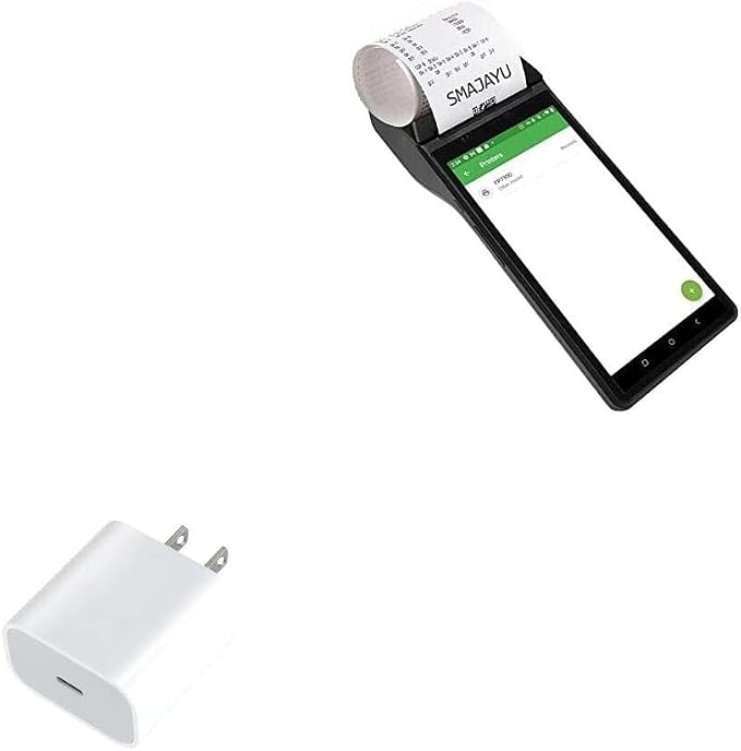 BoxWave Charger Compatible with SMAJAYU Android 10 Handheld POS (FP7900) - PD GAN miniCube (30W) 30W Tiny PD GAN Type-C Wall Charger - Winter White