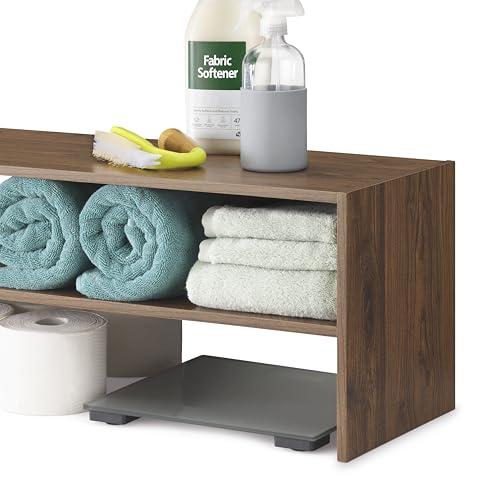 Whitmor Wood Stackable 2-Shelf Shoe Rack, Walnut, 31 inches - color: Brown, size: 31 INCH