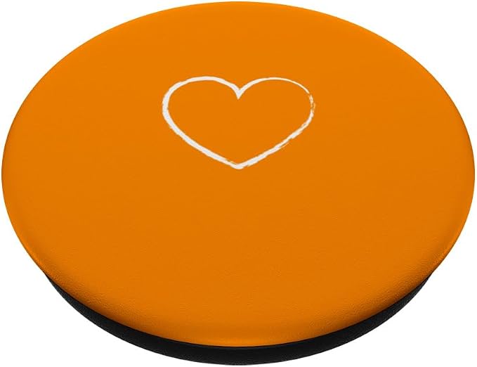 Heart Dark Orange PopSockets Adhesive PopGrip