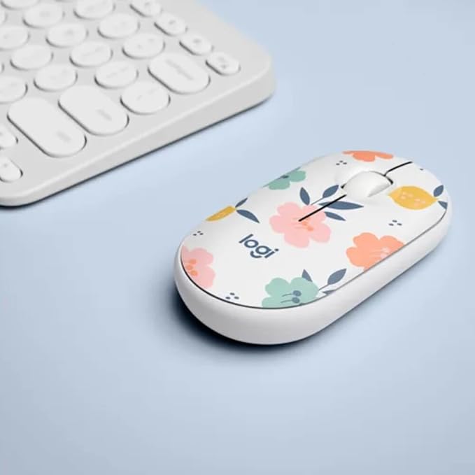 Logitech M340 Wireless Mouse with Limited Edition Prints, USB Receiver and Silent Clicks, Portable Wireless Mouse for Laptop, PC, Windows, Chrome, Surface – Floral Bouquet