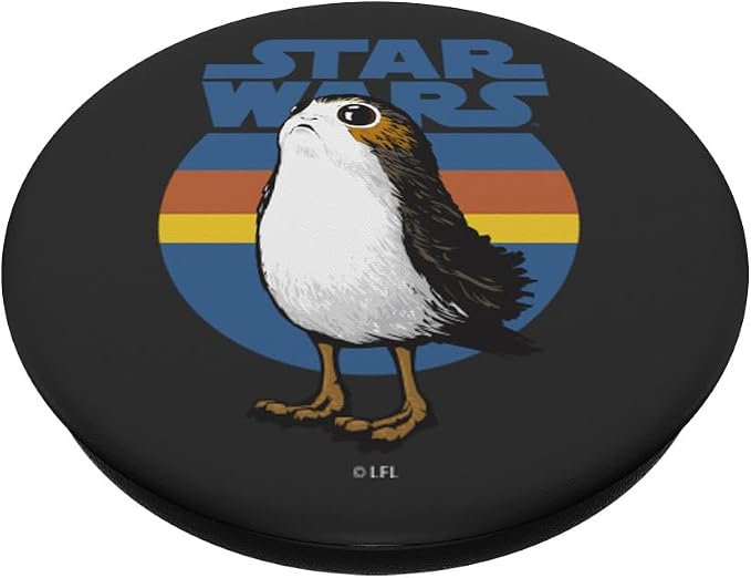 Star Wars Cute Porg Silhouette Retro Background PopSockets Standard PopGrip