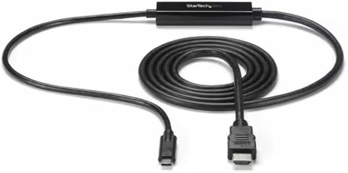 StarTech 6ft USB-C to HDMI Adapter Cable 4K 30Hz Reversible Black 1080p | Video Display Converter Monitor Cord DP Alt Mode USB 3.2 Thunderbolt Compatible Integrated