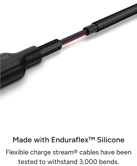Mophie Charge Stream USB-C to USB-C 3m/10ft Cable - 60W Power Delivery Enduraflex Silicone Ultra-Durable Braided Design for Everyday Use