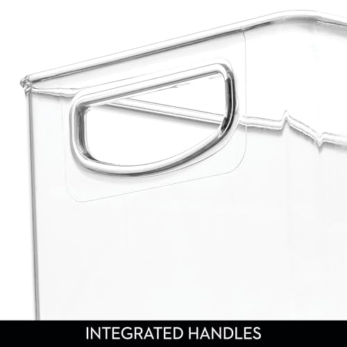 iDesign Plastic Stackable Pantry Bin with Handles for Cabinets or Fridge, Clear, Made in USA - style: Pack of 1