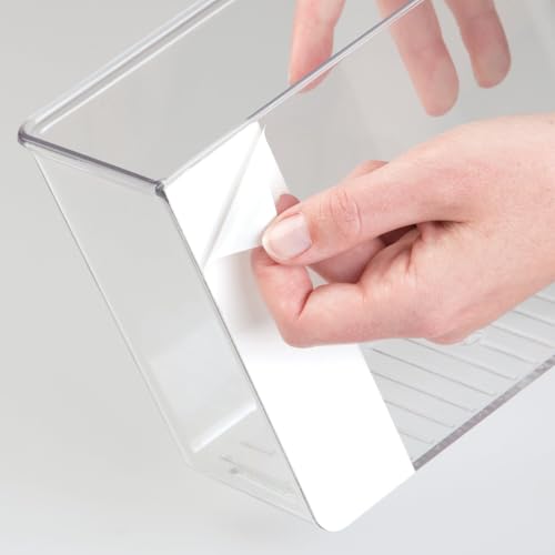 iDesign Adhesive Organizer Bin - Damage-Free Hanging for Kitchen, Bathroom, or Office - Set of 2 - Clear - style: Pack of 2