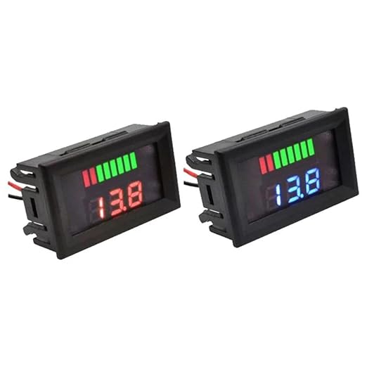 Battery Charge Level Indicator Universal Car Battery Capacity Meter Tester Checker 12v-60v Blue Motorcycle Checker Auto Tester Fuel Gauge Indicator
