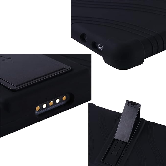 Case for Lenovo 10e Chromebook 10.1 inch Tablet Soft Silicone Adjustable Stand Shockproof Rubber Shell Protective Cover (Black)