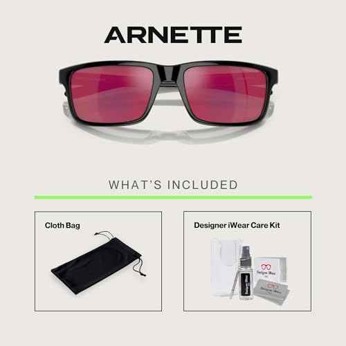 ARNETTE Mwamba AN4322 Rectangle Sunglasses for Men +BUNDLE with ACCESSORY EYEWEAR KIT