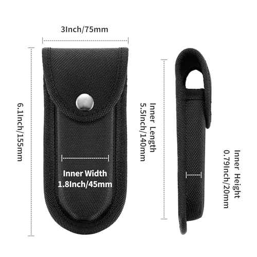 2Pcs Nylon Pocket Knife Sheath, 5''-5.5'' Multitool Pouch, Folding Knife Belt Sheath with Snap Closure and Horizontal or Vertical Carry Belt Loop, Multitool Case for Outdoor or Daily Use, Larger Size
