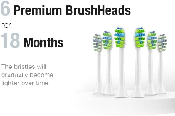 7AM2M Ultrasonic Electric Toothbrush with 6 Brush Heads for Adults&Kids, Type C Rechargeable, One Charge for 120 Days, 5 Modes&40000VPM Powered Toothbrush, 2 Minutes Built in Smart Timer (Navy Blue)