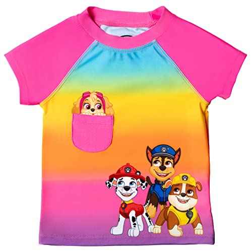 Paw Patrol Marshall Rubble Chase 5 Piece Swimsuit Set: One-Piece Swimsuit Swim Rash Guard Tankini Top Bottom Skort
