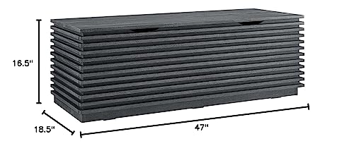 Modway Render 47" Wood Grain Storage Bench in Charcoal - color: Charcoal