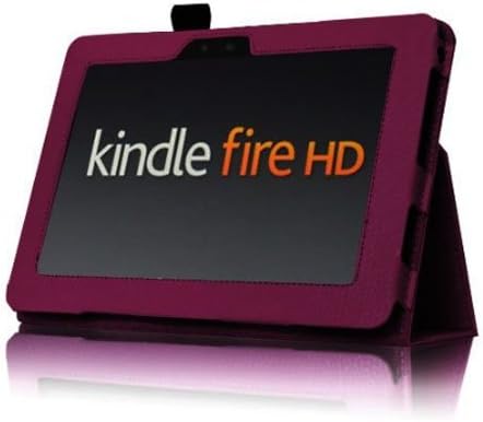 Fintie Folio Case for Kindle Fire HD 7 2nd Gen 2012 Black | Slim Fit PU Leather Folding Stand Cover with Pen Holder Auto Sleep/Wake