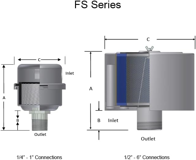 Solberg FS-10-050™ Inlet Compressor Air Filter Silencer, 1/2" MPT Outlet