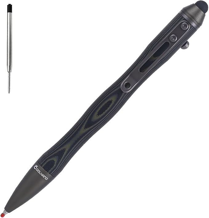 5.7'' G10 EDC Bolt Action Pen Touch Screen Stylus Model 5375-N | Refillable ballpoint ink G10 body with pocket clip ergonomic grip comes with a free refill