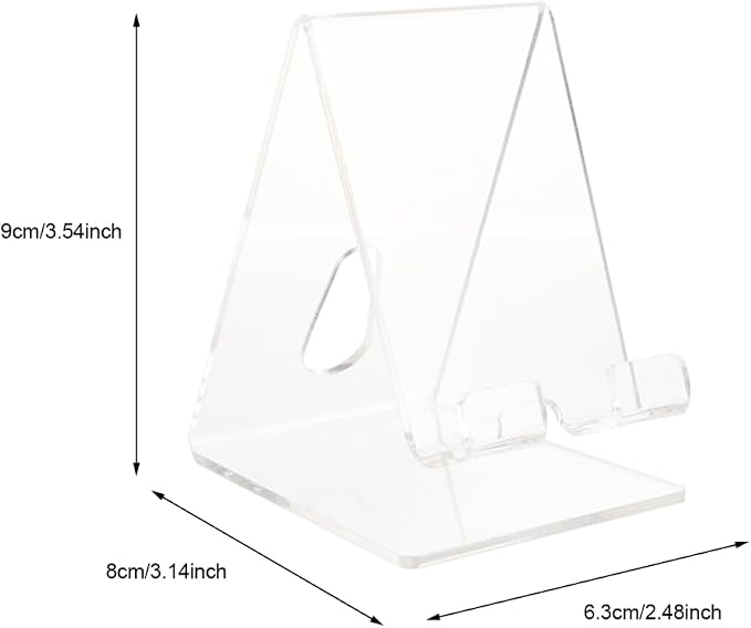 ARTIBETTER 4 Pack Acrylic Cellphone Stand Clear Phone Holder for Desk Universal Cellphone Dock for Home Office or Store Display